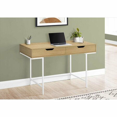 CLEAN CHOICE 48 in. Computer Desk Natural - White Metal CL3067102